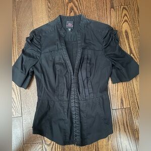 Bebe Black Ruffled Collar Top